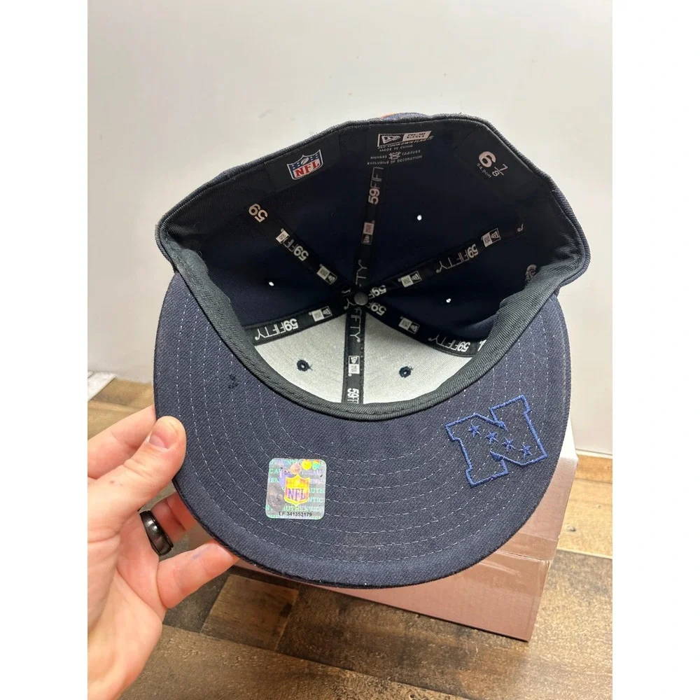 Chicago Bears NFL New Era 59Fifty Fitted‎ Hat Size 6 7/8 Navy Blue